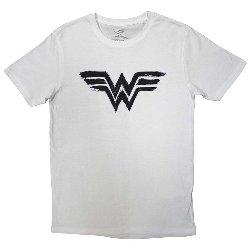DC Comics Wonder Woman - Black Paint Logo Heren Tshirt - Wit